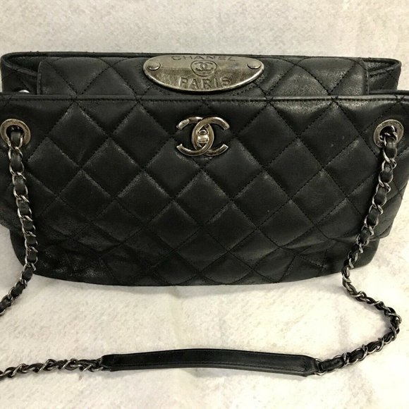 Chanel Dallas Paris Bag Black Distressed Leather - Picture 1 of 12